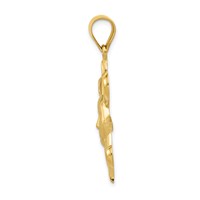 14K Yellow Gold Satin and Polished Sun Pendant view 2