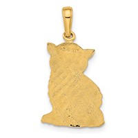 14K Yellow Gold Polished Cat Charm view 3