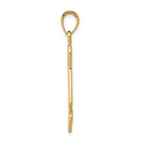 14K Yellow Gold Solid Polished Dog Bone Charm view 2