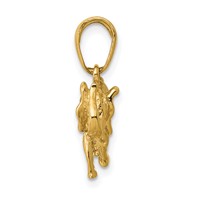 14K Yellow Gold Polished 3-D Elephant Pendant view 2