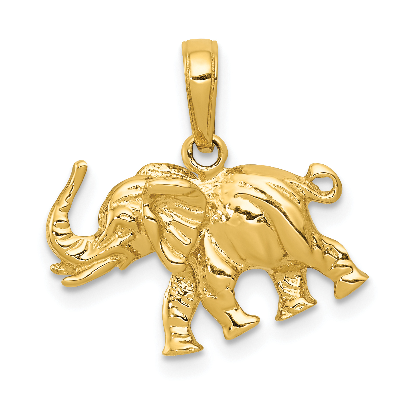 14k Polished 3-D Elephant Pendant (C2365)