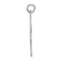 14K White Gold Solid Satin Diamond-cut Flat-Backed Giraffe Charm view 2