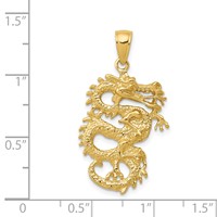 14K Solid 3-D Dragon Pendant view 5