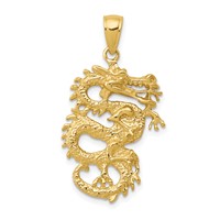 14K Solid 3-D Dragon Pendant view 1