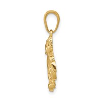 14K Solid Polished Dragon Pendant view 2
