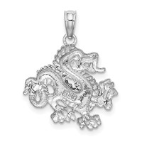 14K White Gold Small Dragon Charm view 3