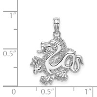 14K White Gold Small Dragon Charm view 4