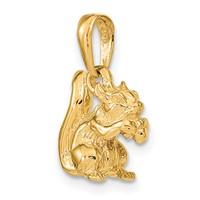 14K Yellow Gold Solid 3-D Squirrel Charm with Nut view 4