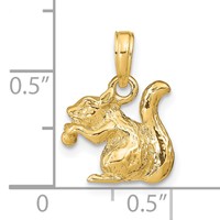 14K Yellow Gold Solid 3-D Squirrel Charm with Nut view 5