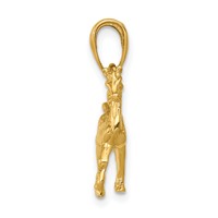 14K Yellow Gold Solid Polished 3-D Horse Charm view 2