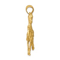 14K Yellow Gold Large Solid Polished Open-Backed Horse Pendant view 2