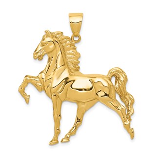Gold Polished Horse Pendants