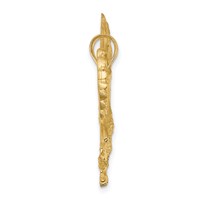 14K Yellow Gold Satin Diamond-cut Eagle Pendant view 2