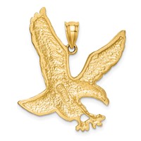 14K Yellow Gold Satin Diamond-cut Eagle Pendant view 4