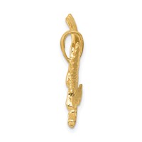 14K Solid Polished Eagle Pendant view 2