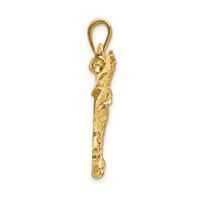 14K Yellow Gold Solid Polished Eagle Pendant view 2