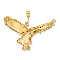 14K Yellow Gold Solid Polished Eagle Pendant view 4