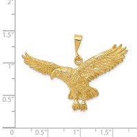 14K Yellow Gold Solid Polished Eagle Pendant view 3