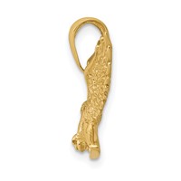14K Solid Textured Eagle Landing Pendant view 2