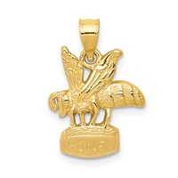 14K Bee on Honey Jar Pendant view 1