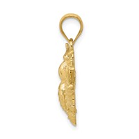 14K Yellow Gold Solid Open-Backed Bee Pendant view 2