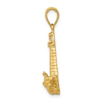 14K Yellow Gold Lighthouse Pendant view 2
