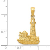 14K Yellow Gold Lighthouse Pendant view 4