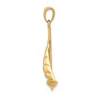 14K Yellow Gold Polished Sailboat Pendant view 2