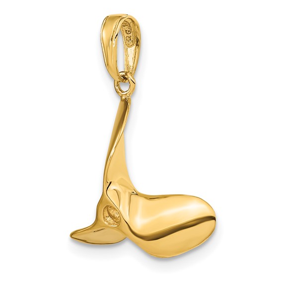 14K Polished 3-D Propeller Pendant