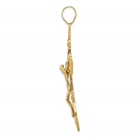 14K Yellow Gold Inri Fleur De Lis Crucifix Pendant view 2