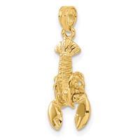 14K Yellow Gold Lobster Pendant with Moveable Claws view 5