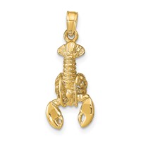 14K Yellow Gold Lobster Pendant with Moveable Claws view 1