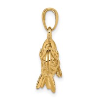 14K Polished 3-D Shrimp Pendant view 2