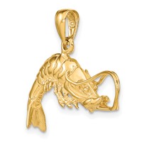 14K Polished 3-D Shrimp Pendant view 5