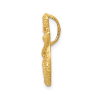 14K Yellow Gold Satin Diamond-cut Open-Backed Mermaid Omega Slide view 2
