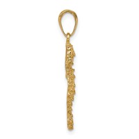 14K Yellow Gold Polished Open-Backed Seahorse Pendant view 2