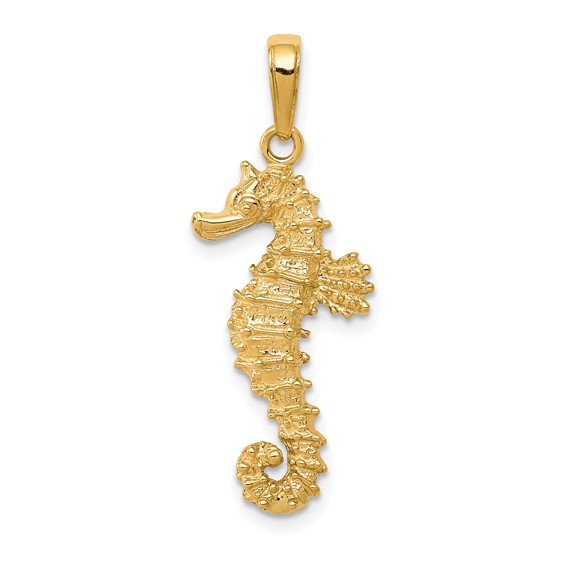 Gold Polished Seahorse Pendants