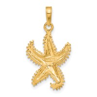 14K Polished Open-Backed Starfish Pendant view 3