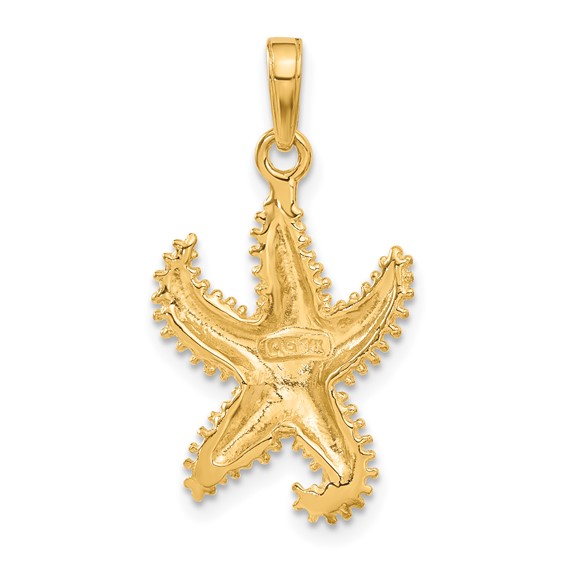 Gold Polished Starfish Pendants