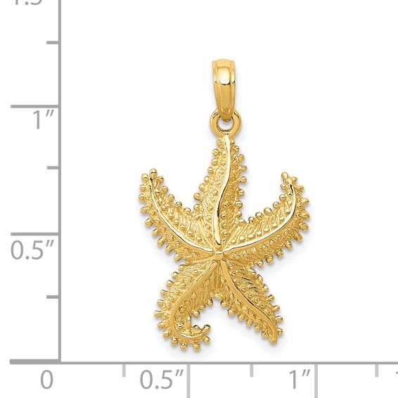 Gold Polished Starfish Pendants