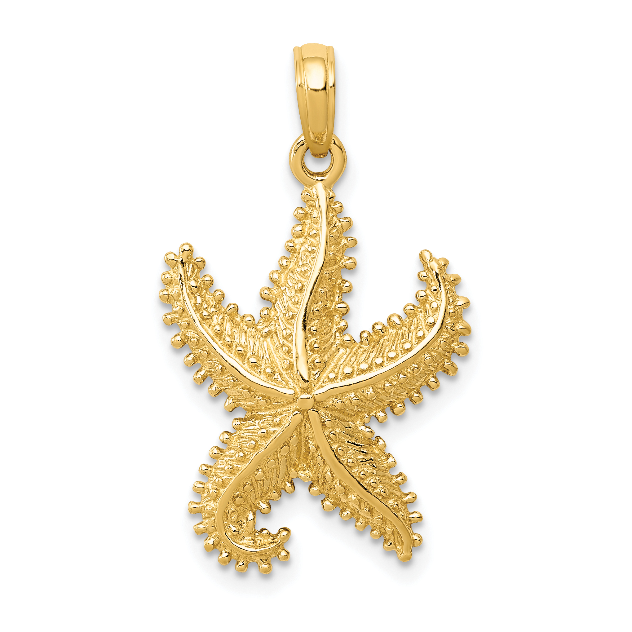 14k Polished Open-Backed Starfish Pendant (C2537)