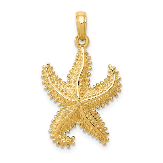 Gold Polished Starfish Pendants