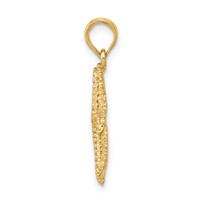 14K Yellow Gold Polished Open-Backed Starfish Pendant view 2