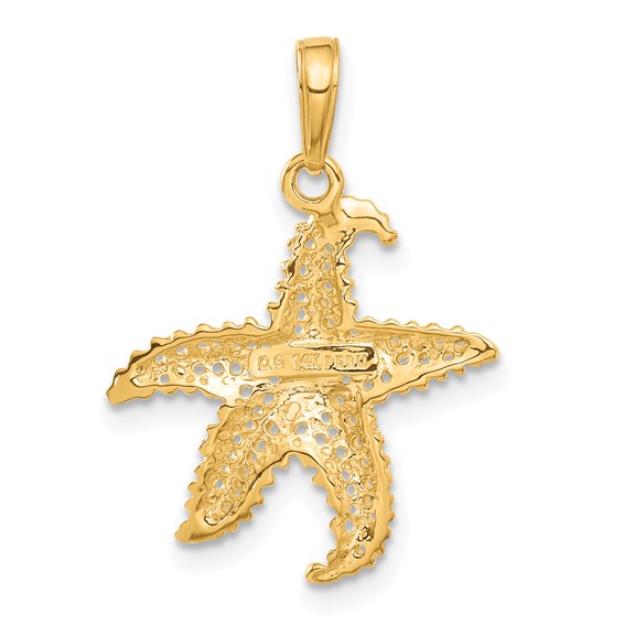 Gold Polished Starfish Pendants