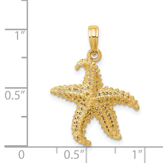 Gold Polished Starfish Pendants
