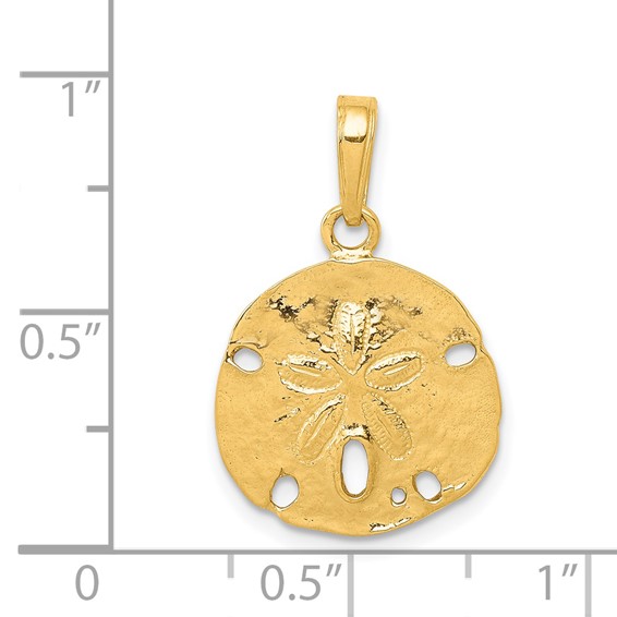 Gold Polished Sand Dollar Pendants