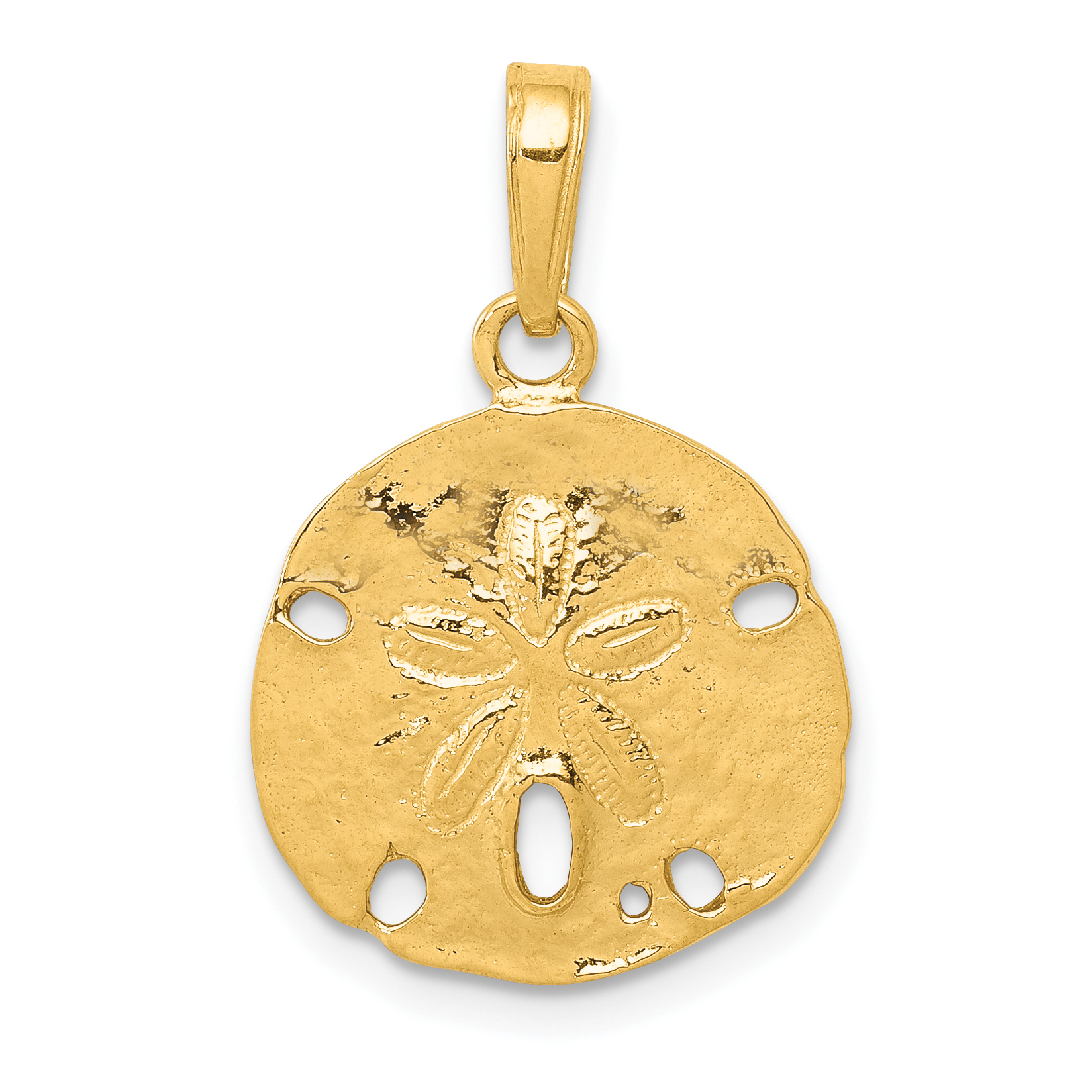 14k Polished Sand Dollar Pendant (C2542)