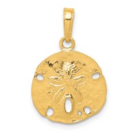 14K Yellow Gold Polished Sand Dollar Pendant view 1