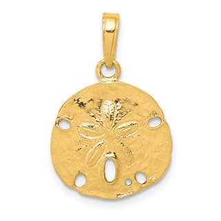 Gold Polished Sand Dollar Pendants