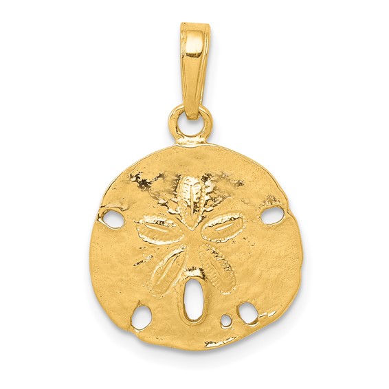 Gold Polished Sand Dollar Pendants